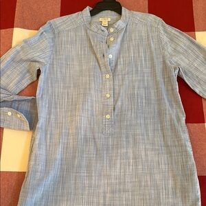 J. Crew top, button shirt in chambray blue, size XXS
